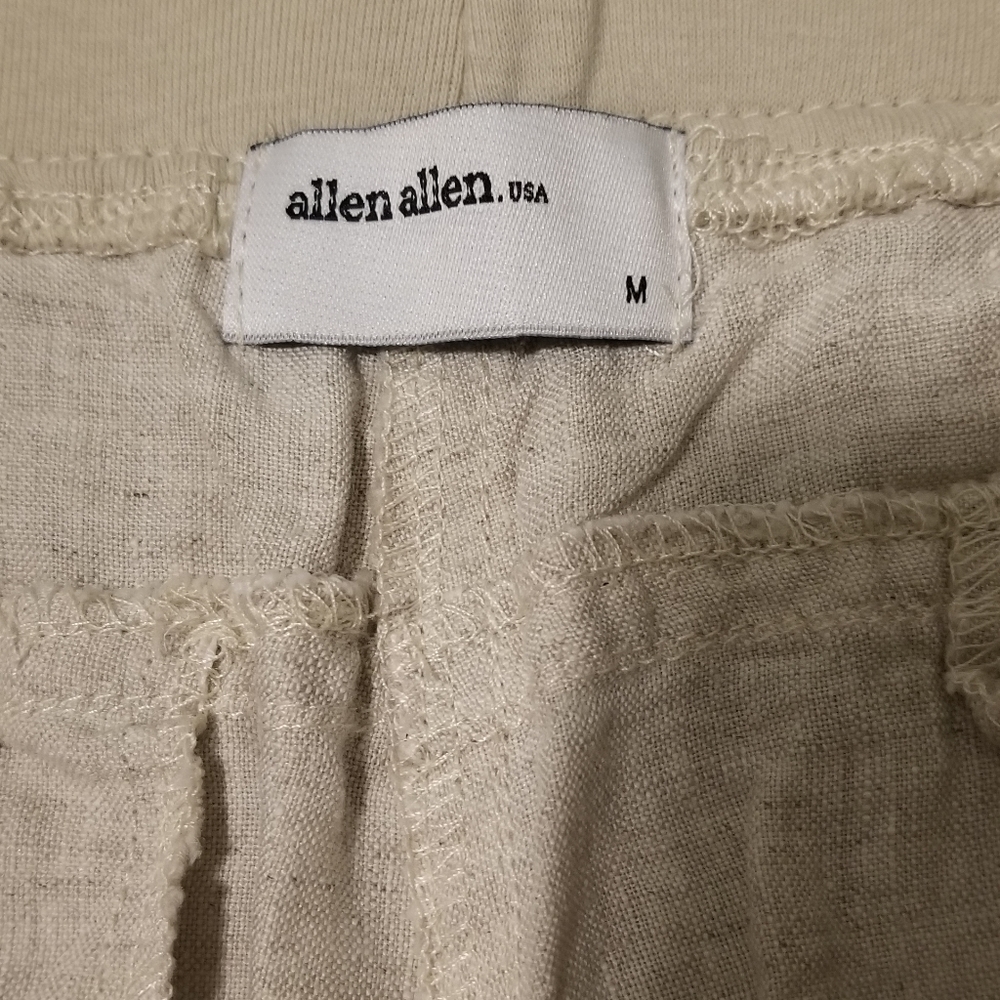 Allen Allen Linen pants Beige Neutral color size M - Picture 7 of 10